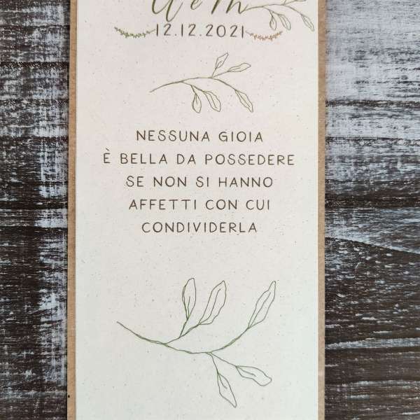 segnaposto segnalibro in carta piantabile ecofattoart